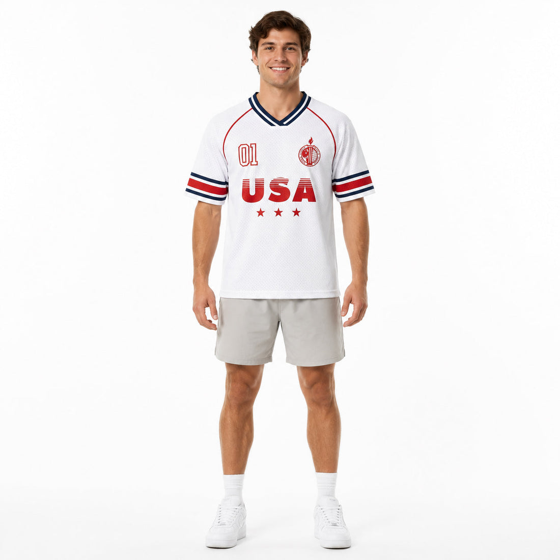 Retro Men Star USA Custom Logo Jersey Tops