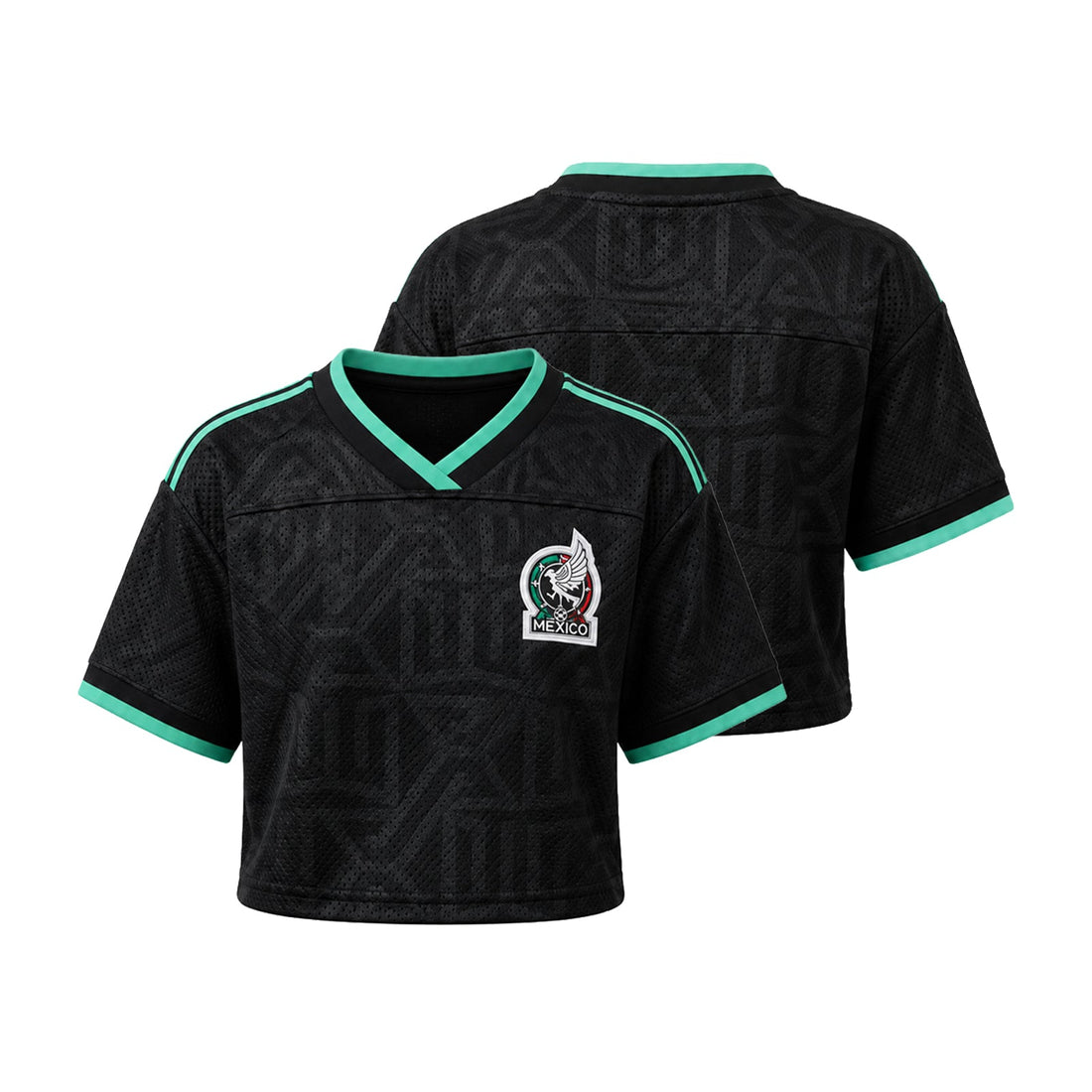Mexico Logo Fashion Women V Neck Crop Tops