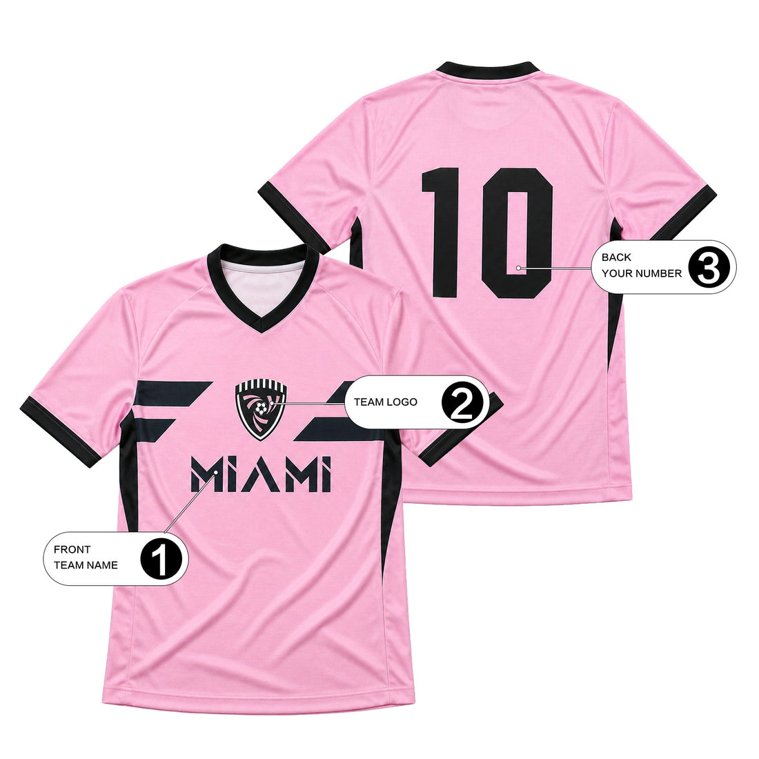 Pink Miami Football Jersey Custom Name Number Logo