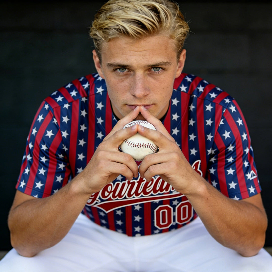 Men's Custom Baseball Jersey Star Stripe Sports Tops