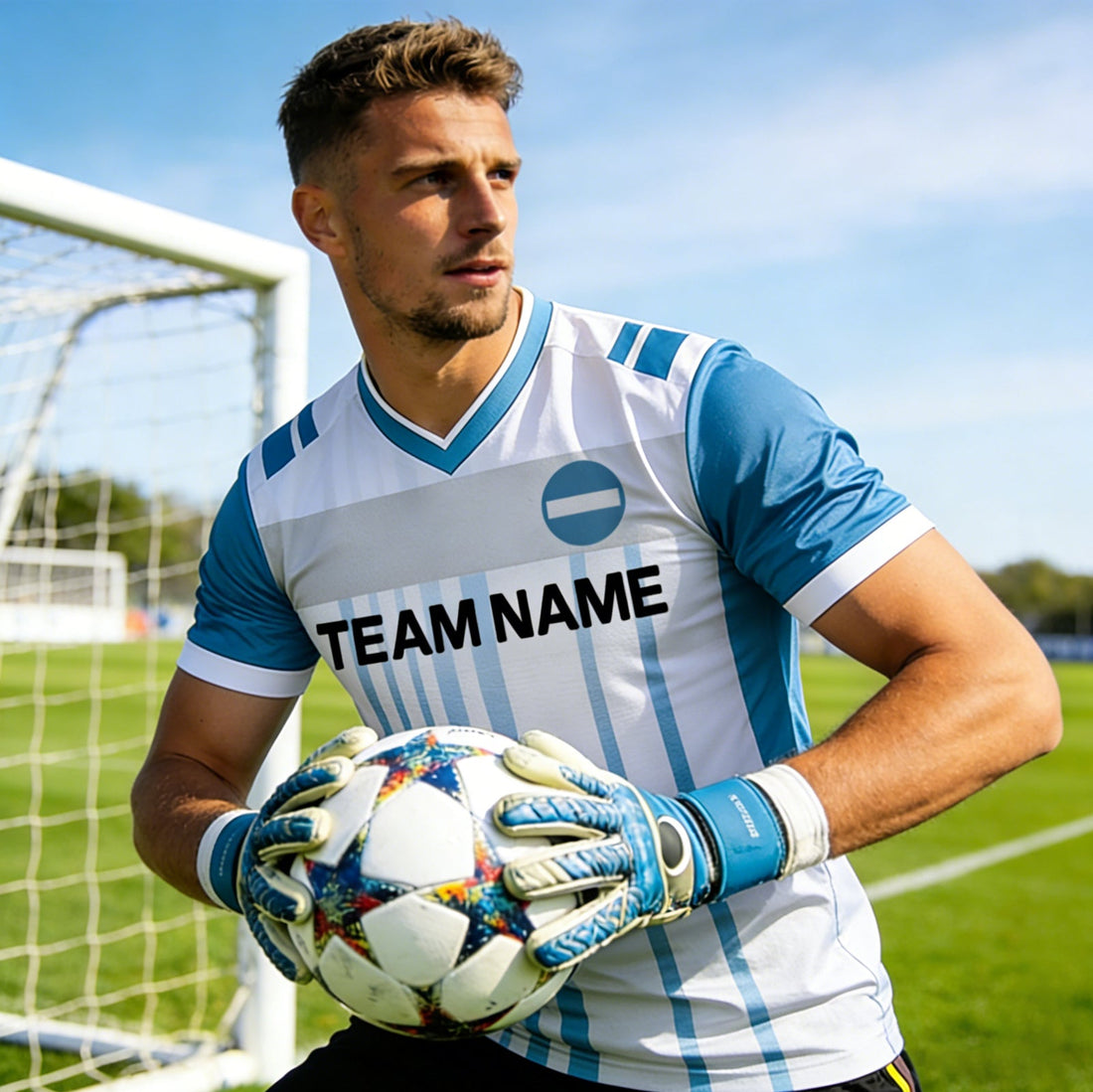 Men's Custom Short Sleeve Soccer Jersey Personalized Printed Stripe Soccer Shirt Customized Name Number Tops