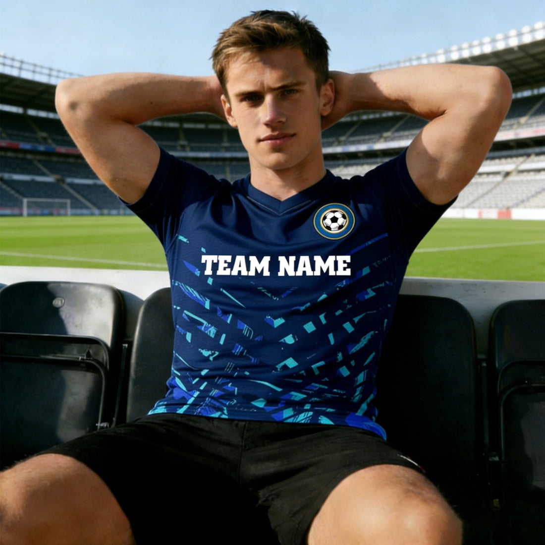 Fashion Men Custom Football Jersey V-Neck Shirts Team Name Number Personalized Printed Casual Tops
