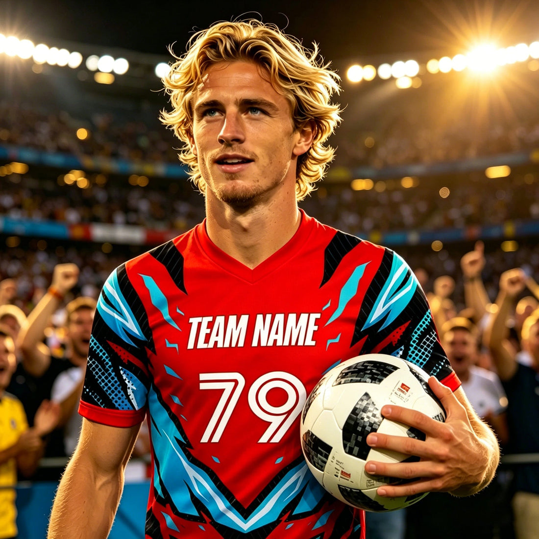 Custom Soccer Jersey for Men Fans Personalized Team Name Name Number Breathable Football Shirt for World Cup Sports Events Game Day Fan Outfit Tops