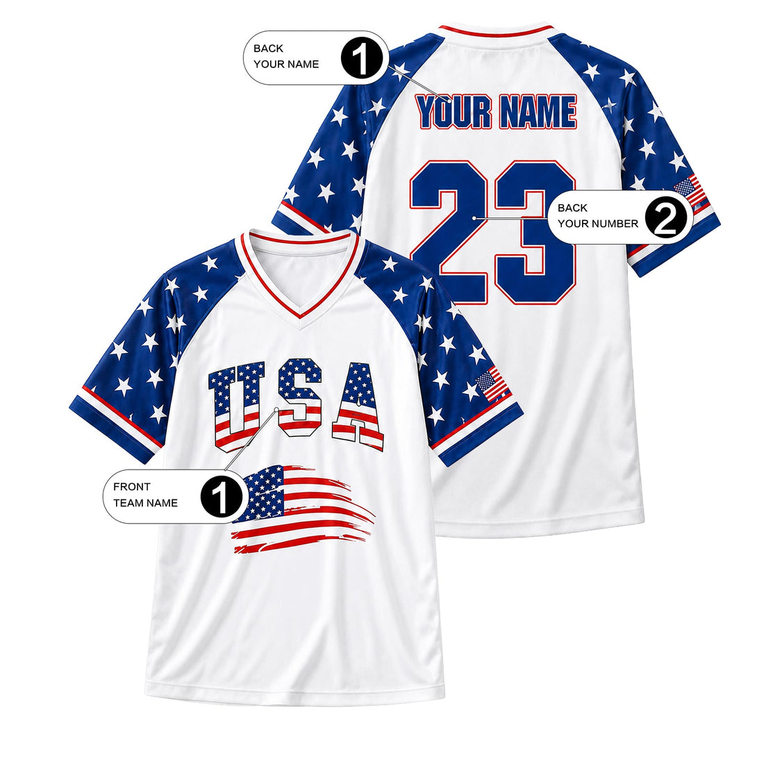 2026 Soccer Custom Jersey Name Number-USA Tops