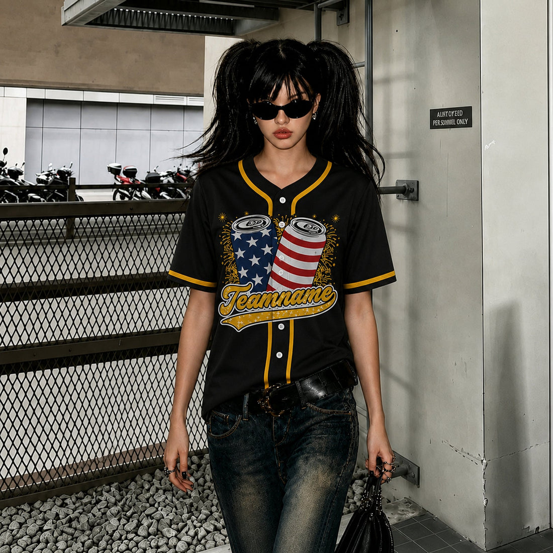 Women's Custom Baseball Jersey Beer Plain Hipster Tops