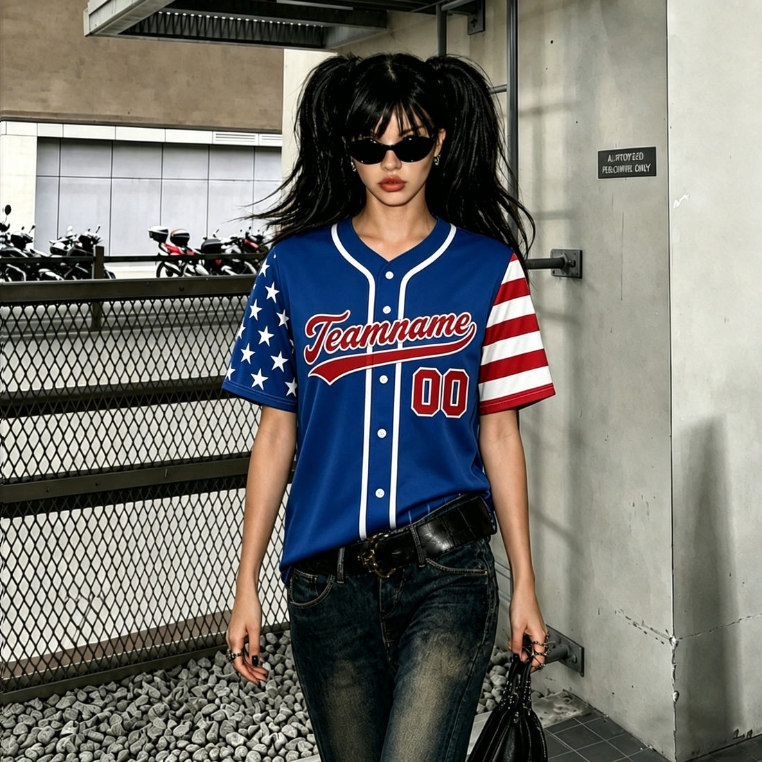 Custom Pinstripe Baseball Jersey Hipster Women Youth Tops