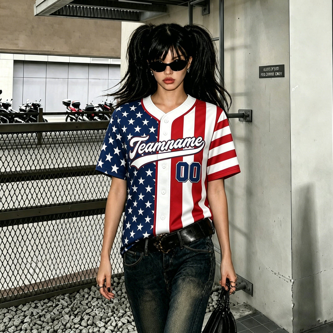 Women's Custom Baseball Jersey Graphic Button Down Tops