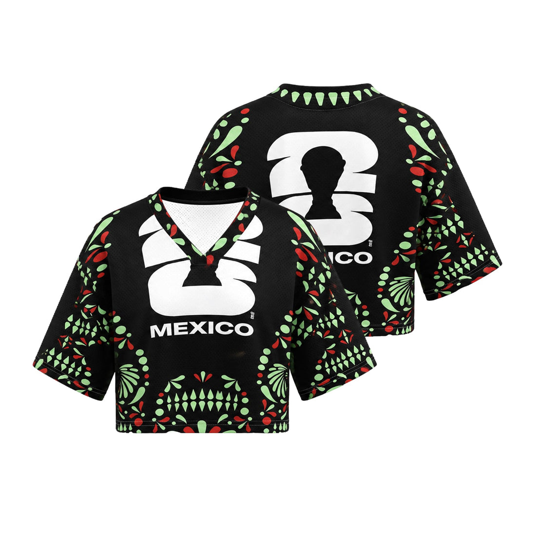 Mexico Fashion Women V Neck Streetwear Crop Tops