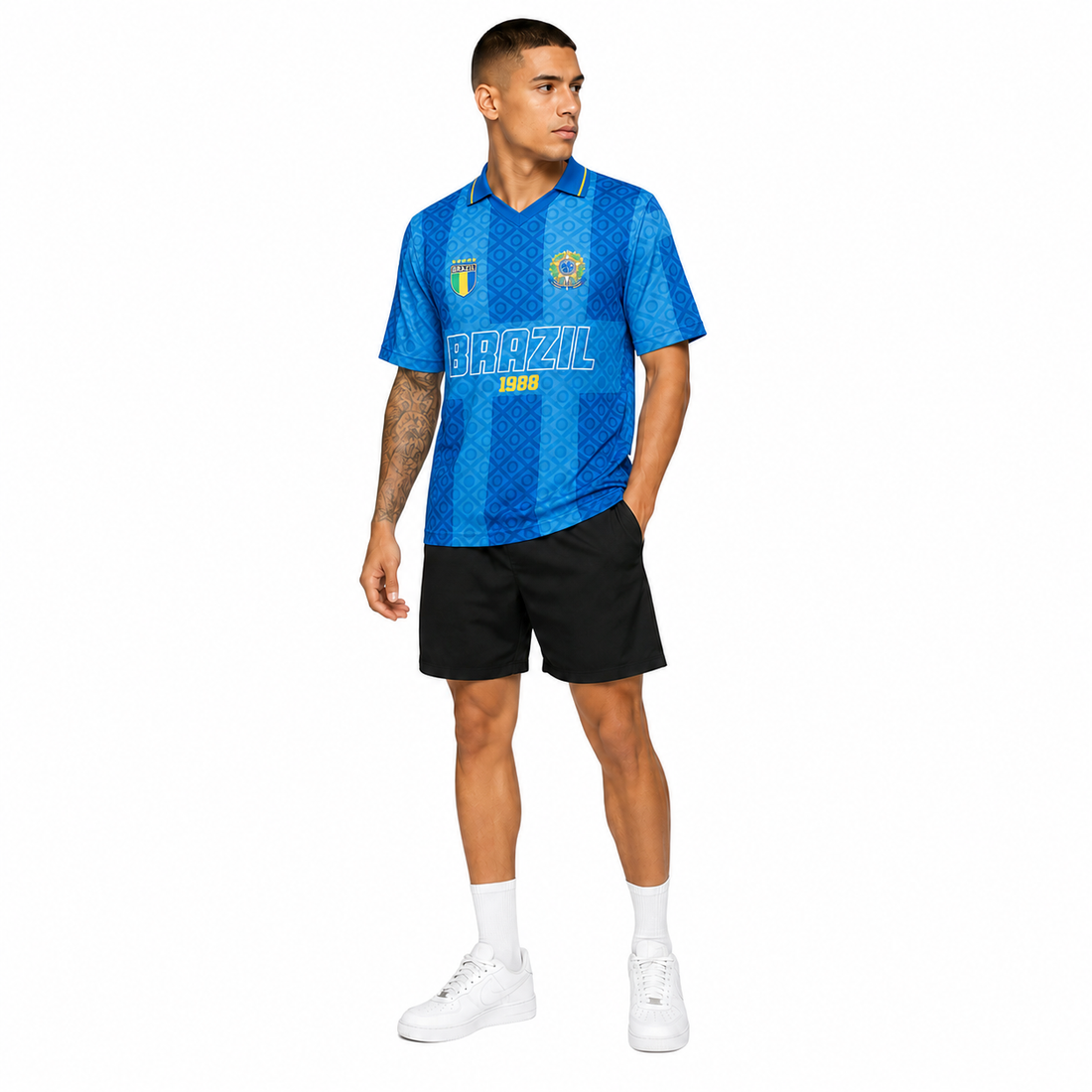 2026 Blue Brazil Men Custom Sports Streetwear Jersey