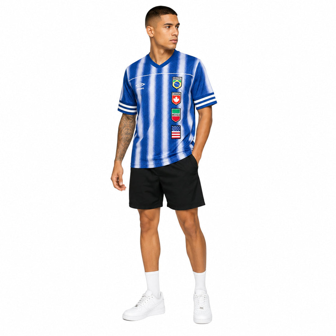 Retro Men Stripe Custom Logo Jersey Tops