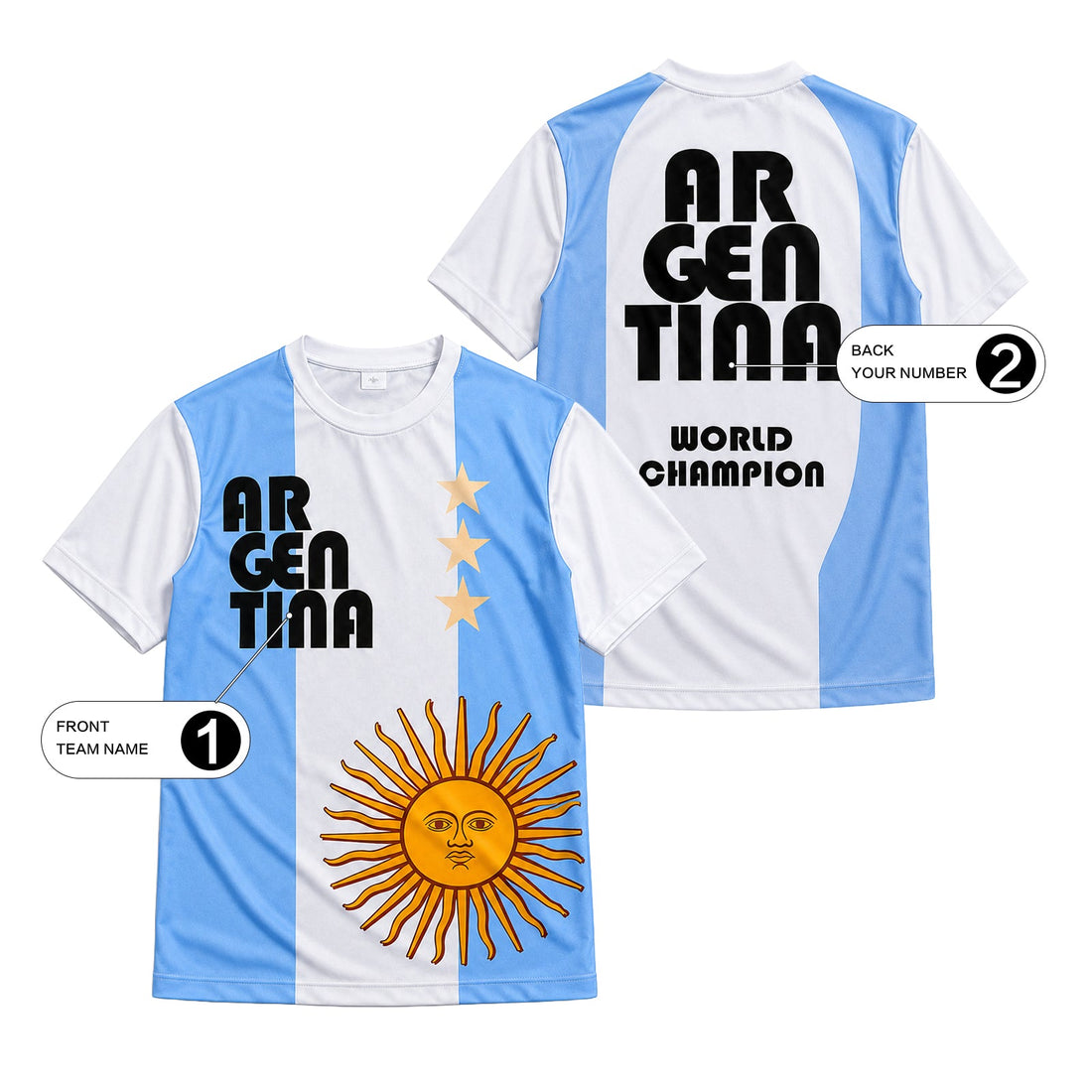2026 Argentina V-neck Jersey Custom Name Number