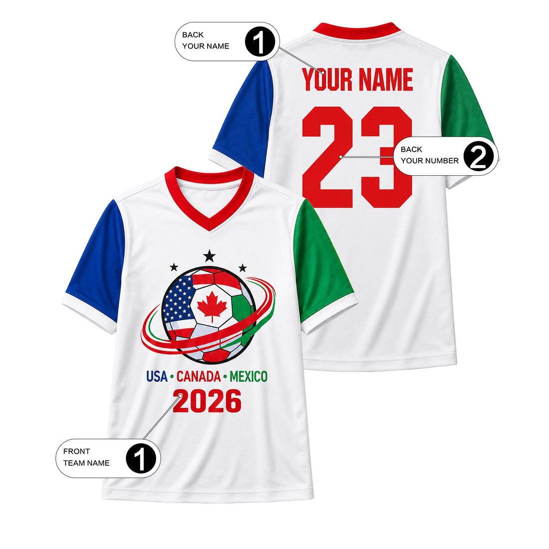 2026 North America Host Countries Football Uniform Custom Printed Jersey