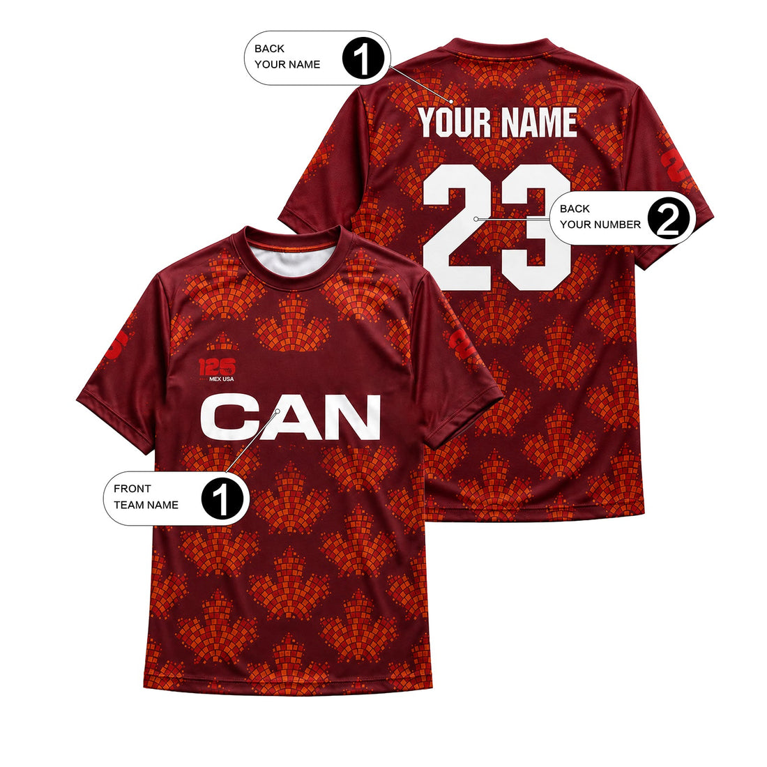 Personalized Name Number Canada Sports Full Sublimation Jersey